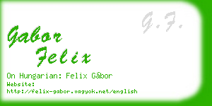 gabor felix business card